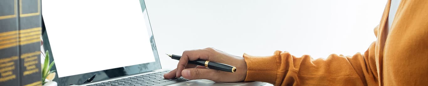 lawyer working on a laptop computer