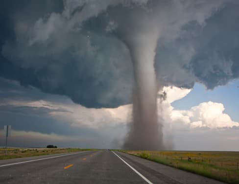 Tornado in road