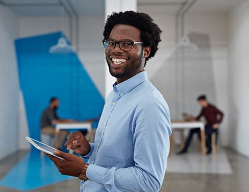 employee smiling