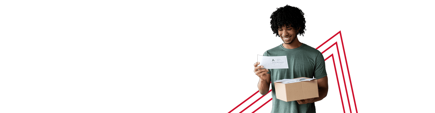 Person reviewing returned mail and package deliveries, illustrating the importance of effective return mail management and customer communication.