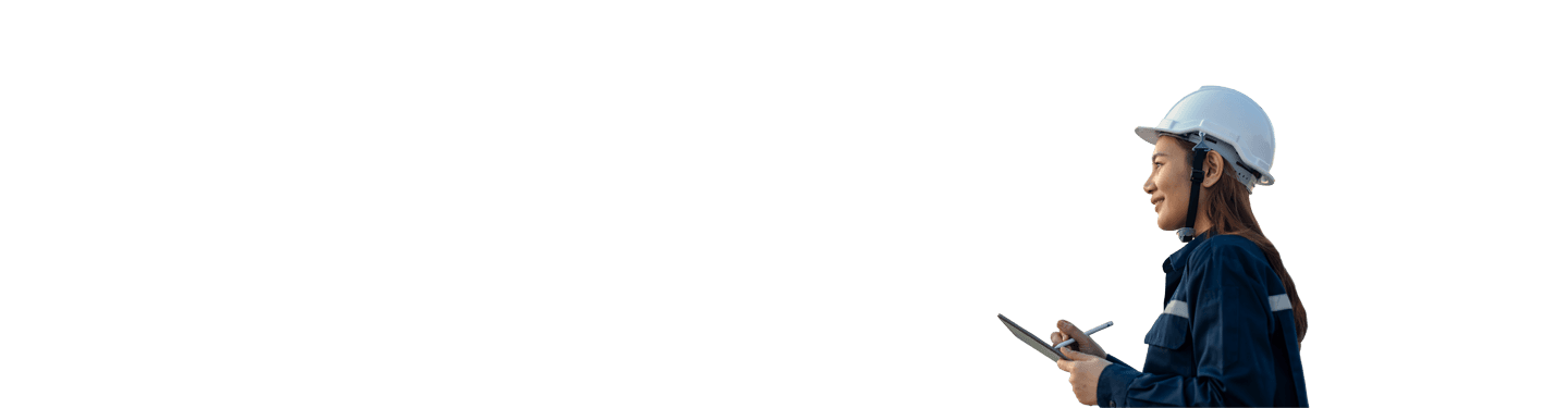 Manufacturing person setting up automation on a tablet