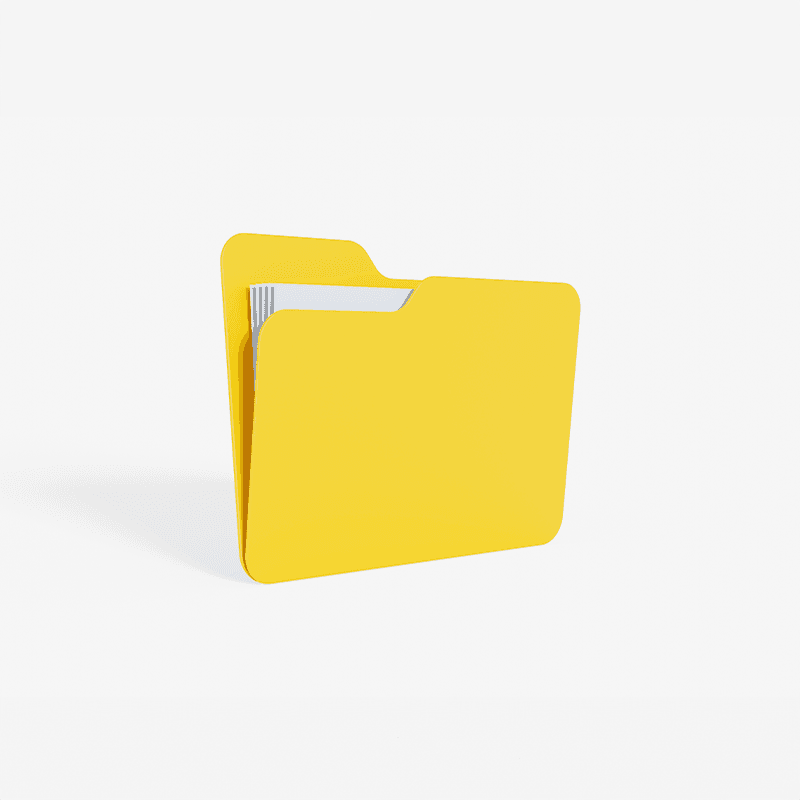 A yellow folder standing upright with documents inside, symbolizing document management and organization for an agile workforce.