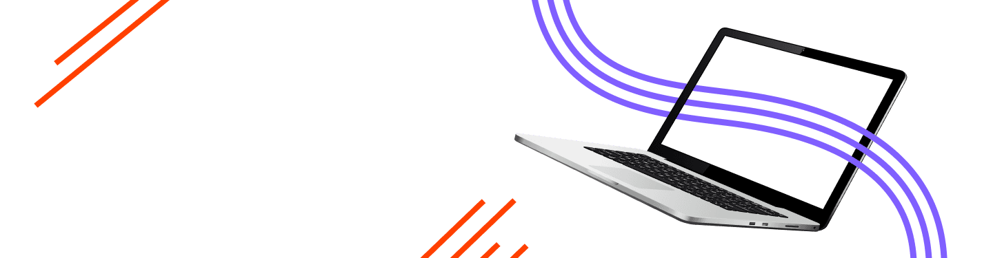 Laptop with purple lines going through it